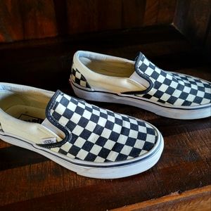 Van's Classic Slip-On, black and white checked, size 7 women's